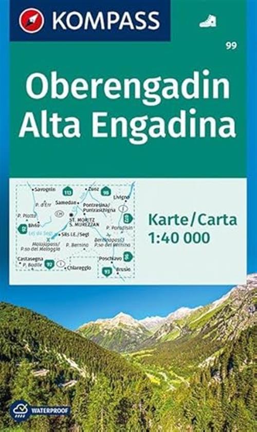 Carta Escursionistica N. 99. Oberengardin-Alta Engadina 1:40.000 Kompass 2018