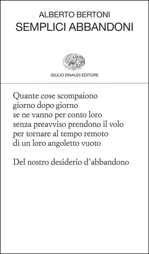 Semplici Abbandoni Alberto Bertoni Einaudi 2025