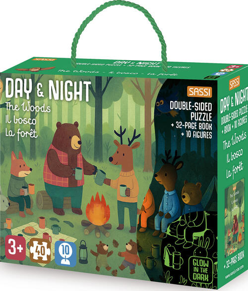 The Woods-Il Bosco-La Forêt. Puzzle Day & Night. Ediz. Multilingue. Con Puzzle