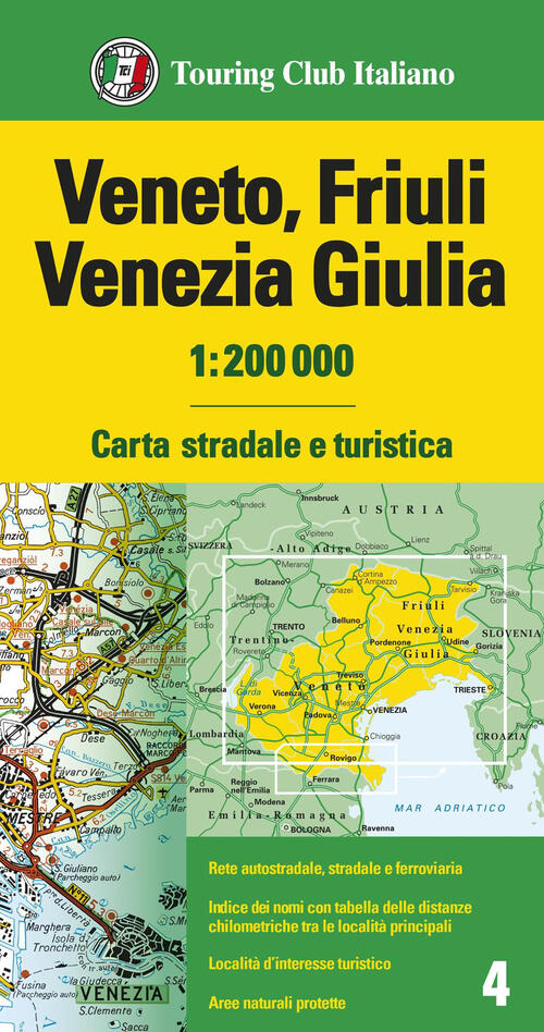Veneto, Friuli Venezia Giulia 1:200.000 Touring 2026