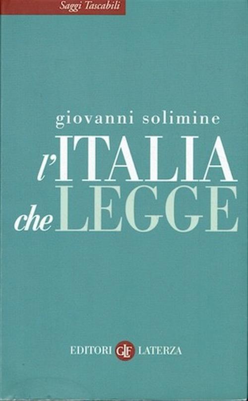 L' Italia Che Legge Giovanni Solimine Laterza 2010
