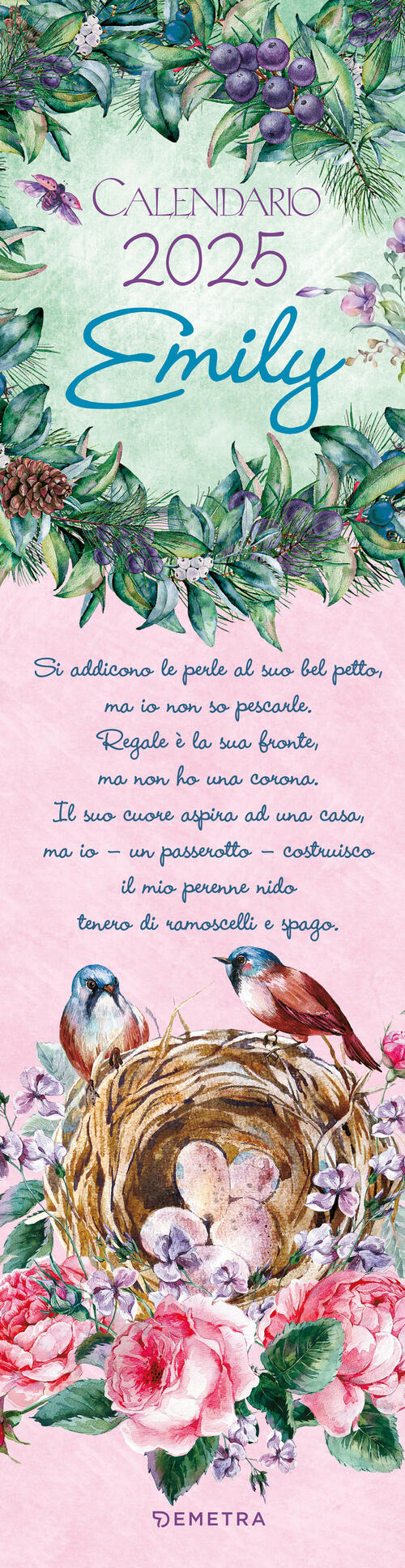 Emily. Calendario Stretto 2025 Da Parete (12,5 X 48 Cm) Demetra 2024
