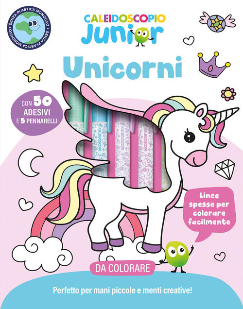 Caleidoscopio Junior. Unicorni. Con 5 Pennarelli Colorati. Con Adesivi El 2025