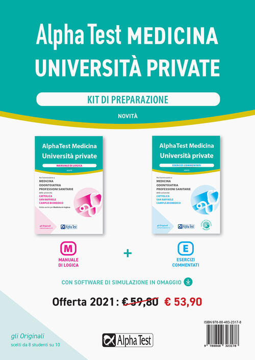 Alpha Test Medicina Universita Private. Kit Di Preparazione Alpha Test 2020