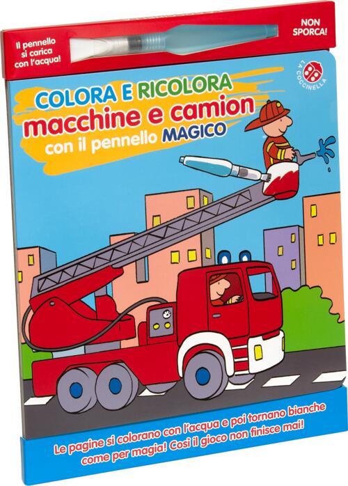 Colora E Ricolora Macchine E Camion Con Il Pennarello Magico. Con Pennarello A