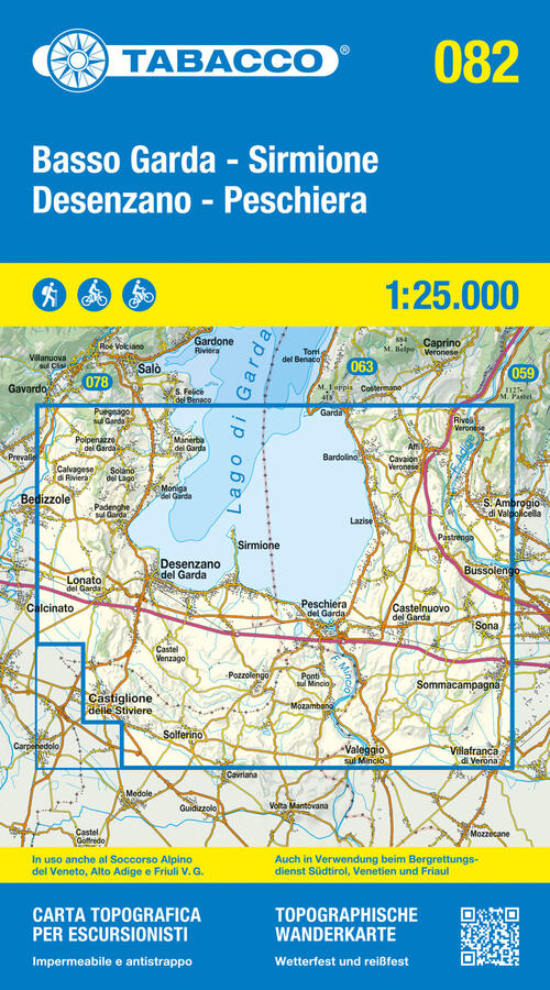 Basso Garda, Sirmione, Desenzano, Peschiera. Carta Topografica In Scala 1:25.0