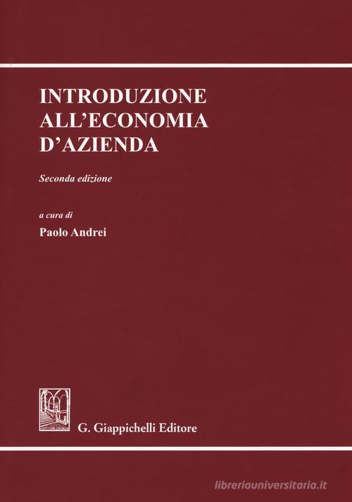 Introduzione All'economia D'azienda Paolo Andrei Giappichelli 2019