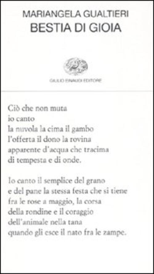 Bestia Di Gioia Mariangela Gualtieri Einaudi 2010
