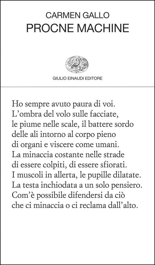Procne Machine Carmen Gallo Einaudi 2026