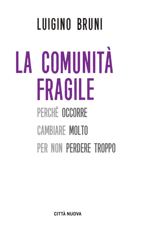 La Comunita Fragile. Perche Occorre Cambiare Molto Per Non Perdere Troppo Luig