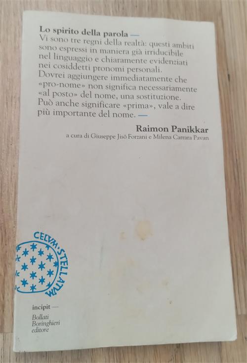 Lo Spirito Della Parola Raimon Panikkar Bollati Boringhieri 2007