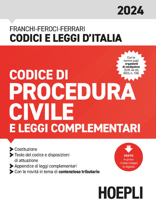 Codice Di Procedura Civile 2024. Con Espansione Online Luigi Franchi Hoepli 20