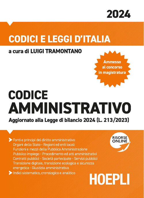 Codice Amministrativo 2024 Luigi Tramontano Hoepli 2024