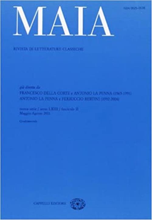 Maia. Rivista Di Letterature Classiche (2011). Vol. 2