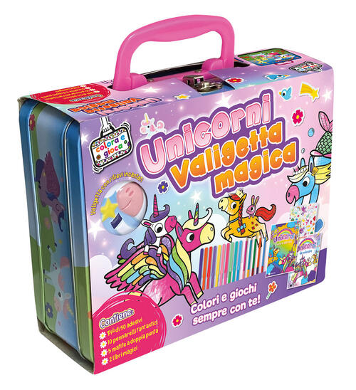 Unicorni. Valigetta Magica. Con 5 Matite Colorate. Con 10 Pennarelli. Con Ades