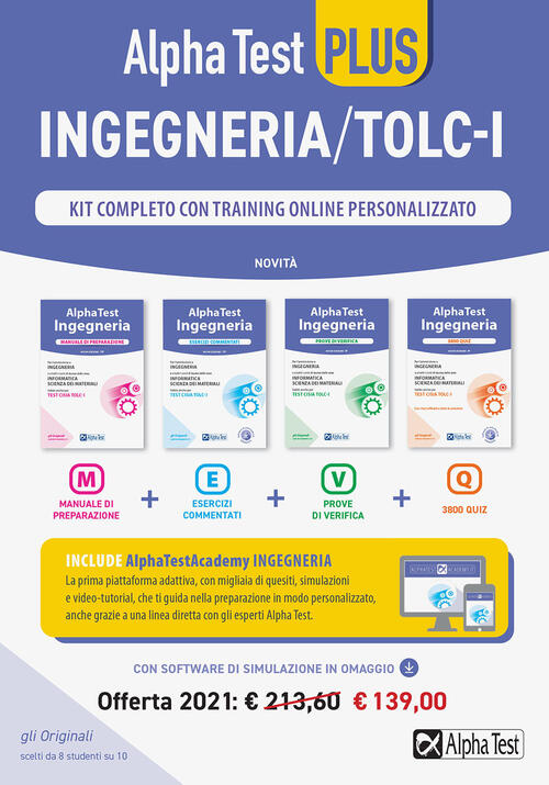 Alpha Test Plus. Ingegneria. Kit Completo Di Preparazione Alpha Test 2020