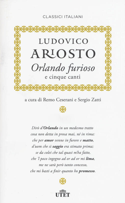 Orlando Furioso E Cinque Canti Ludovico Ariosto Utet 2015