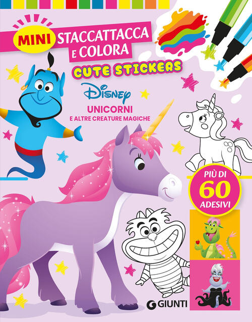 Unicorni E Creature Magiche. Cute Stickers. Mini Staccattacca E Colora Disney