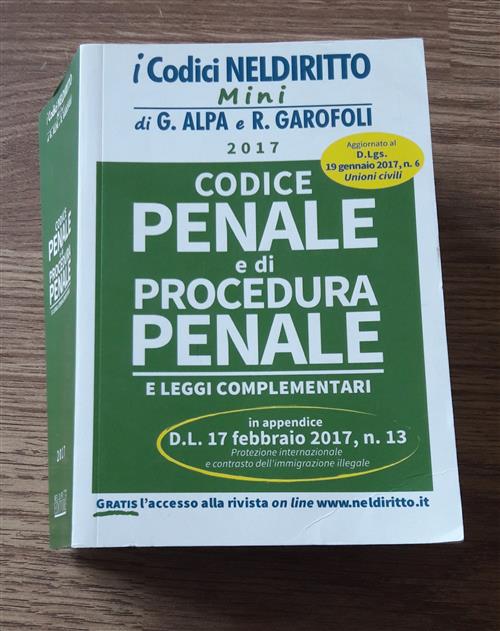 Codice Penale E Di Procedura Penale 2017