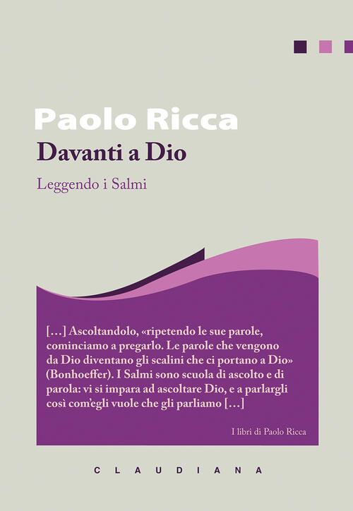 Davanti A Dio. Leggendo I Salmi Paolo Ricca Claudiana 2024