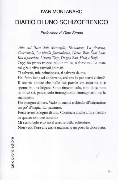 Diario Di Uno Schizofrenico Ivan Montanaro Tullio Pironti 2012