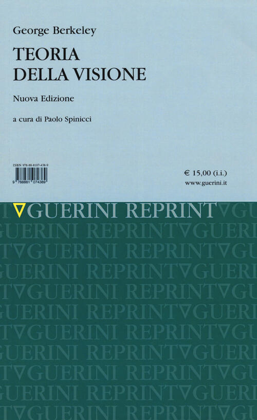 Teoria Della Visione George Berkeley Guerini Scientifica 2020