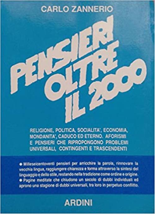 Pensieri Oltre Il 2000 Carlo Zannerio Ardini 1989