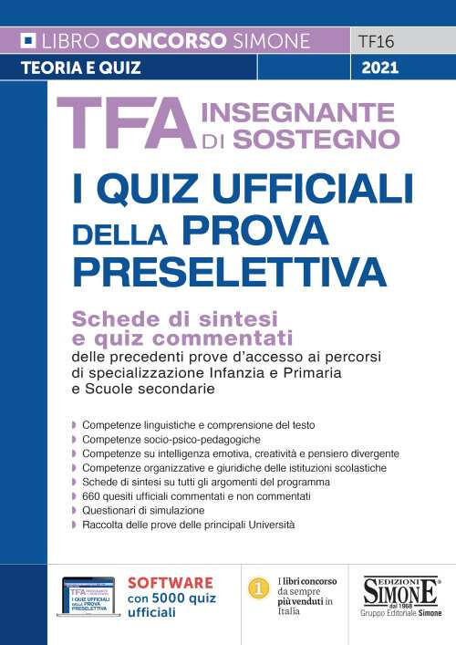 Tfa Insegnante Di Sostegno. I Quiz Ufficiali Della Prova Preselettiva. Con Sof