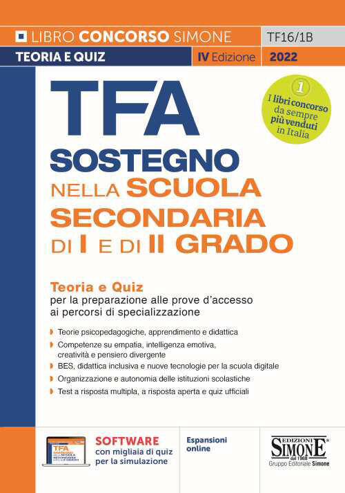 Tfa Insegnante Di Sostegno. Nella Scuola Secondaria Di I E Di Ii Grado. Teoria