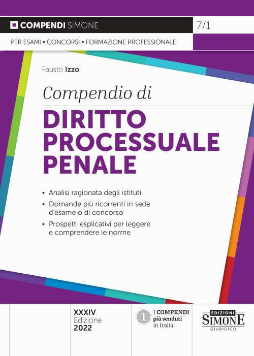 Compendio Di Diritto Processuale Penale Fausto Izzo Edizioni Giuridiche Simone
