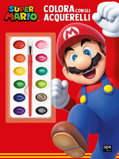 Super Mario. Colora Con Gli Acquerelli. Con Acquerelli. Con Pennello Ape Junio