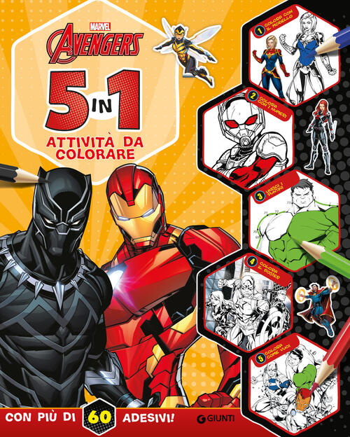 5 In 1 Attivita Da Colorare. Avengers. Con Adesivi Marvel Libri 2024