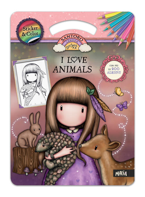 I Love Animals. Gorjuss. Sticker & Color. Con Adesivi Lisa Capiotto Pon Pon Ed