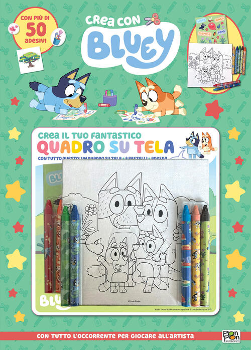 Crea Il Tuo Fantastico Quadro Su Tela. Crea Con Bluey. Con Quadro Su Tela, Pas