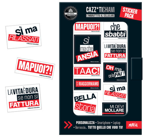 Cazz* Ti Chiami. L'imbruttito Al Cellulare. Il Milanese Imbruttito. Sticker Pa