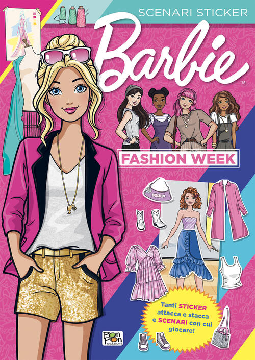 Fashion Week. Barbie. Scenari Sticker Pon Pon Edizioni 2025