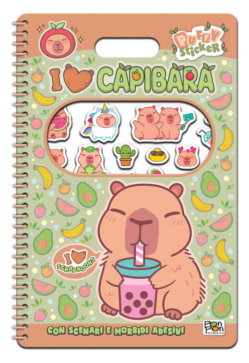 I Love Capibara. Puffy Sticker. I Love Scrapbooks. Con Adesivi. Ediz. A Spiral