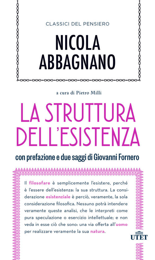 La Struttura Dell'esistenza Nicola Abbagnano Utet 2025