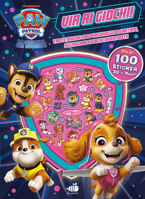 Paw Patrol. Via Ai Giochi. 100 Sticker 3D E Fluo. Tante Pagine Con Personaggi