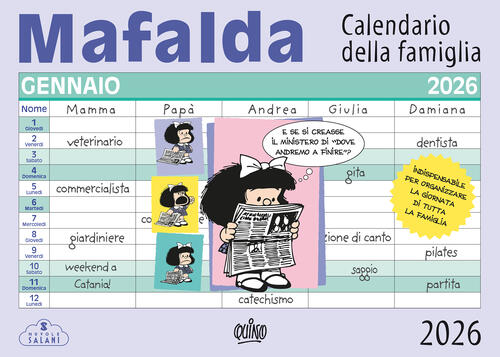 Mafalda. Calendario Della Famiglia 2026 Quino Magazzini Salani 2025