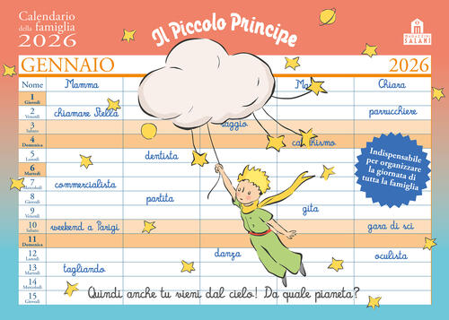 Il Piccolo Principe. Calendario Della Famiglia 2026 Antoine De Saint-Exupery M
